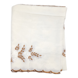 Vintage Cream Embroidered Tablecloth + Napkin Set