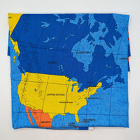 World Map Vintage Cotton Fabric Panel - 34.5" x 60"