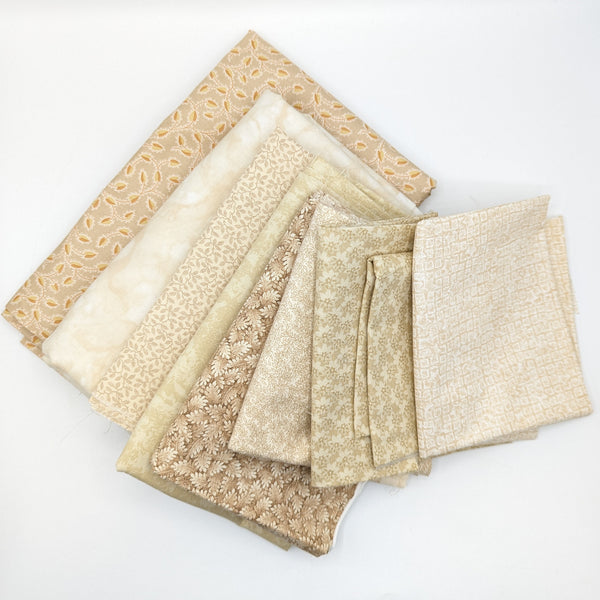 Beige Coordinating Quilting Cotton Fabric Bundle #2