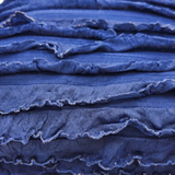 Navy Blue Ruffle Striped Sheer Fabric - 1 3/4 yds x 60"