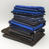 Blue To Black Coordinating Quilting Cotton Fabric Bundle