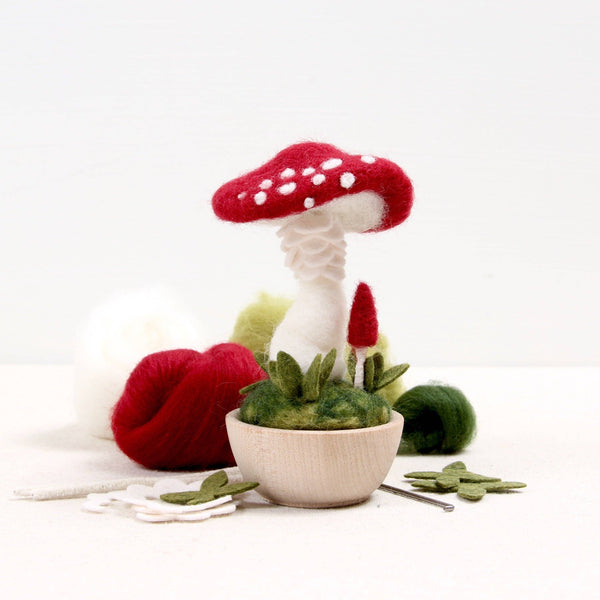 Needle Felting Kit, Crimson Toadstool