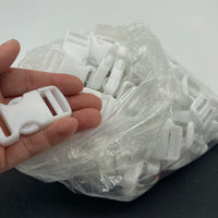 3/4” White Plastic Buckles—Set of 50