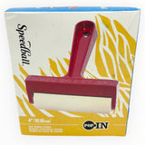 New Speedball Red Soft Rubber Brayer 4" With Box + Craft Tips Guide