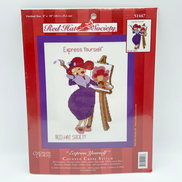 Red Hat Society "Express Yourself" Counted Cross Stitch