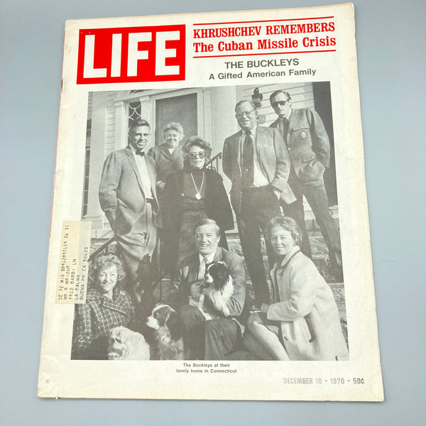 Vintage Life Magazine--"The Buckleys: A Gifted American Family"